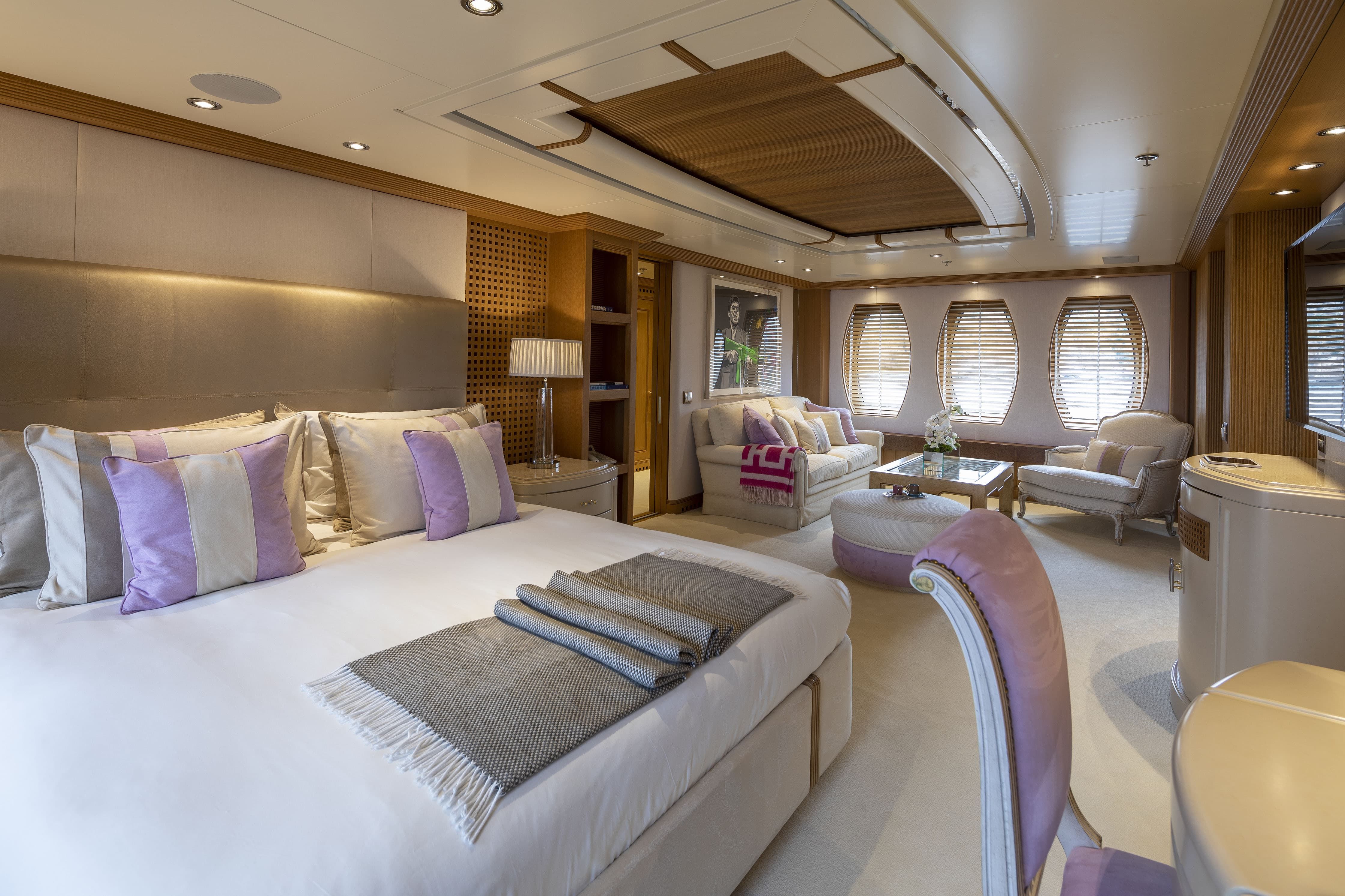 Superyacht Rental Greece, master cabin, Greece super yachts