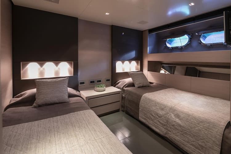 super yacht twin cabin, Athens superyacht charter, Greece superyacht charter