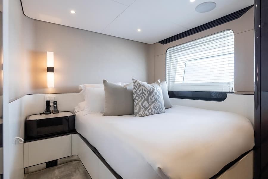 King-size bedroom, Luxury Accomodation, Superyacht Monaco 